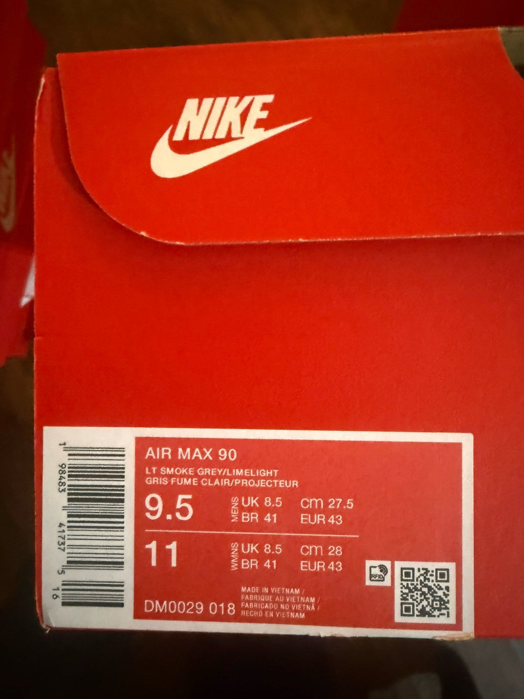 NIB Nike Air Max 90 Hyper Crimson Dark Smoke Grey DM0029-108 Men's Size 8.5-12