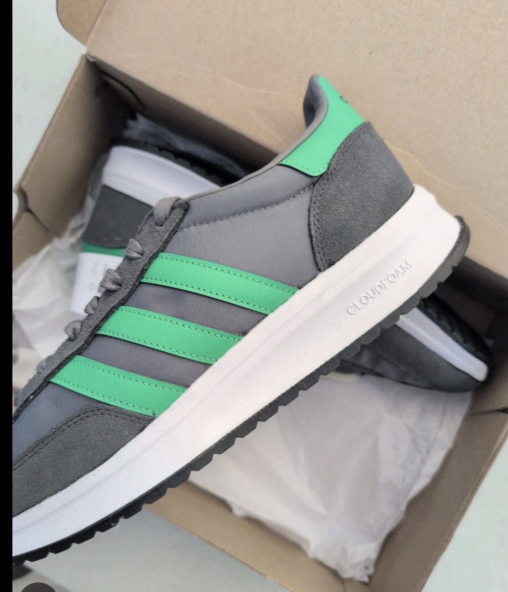 adidas Run 70s 2.0 JI4921 Gray Green White Lace Up Athletic Running Sneaker Men