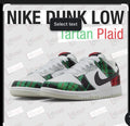 Size 10-New Nike Dunk Low 'Tartan Plaid' White Black Red Grey DV0827-100