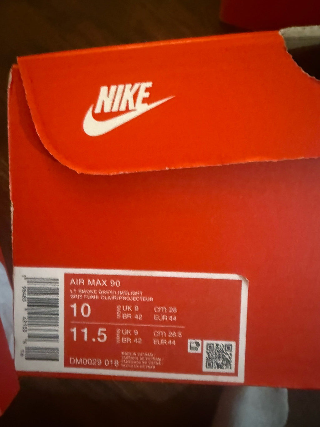 NIB Nike Air Max 90 Hyper Crimson Dark Smoke Grey DM0029-108 Men's Size 8.5-12