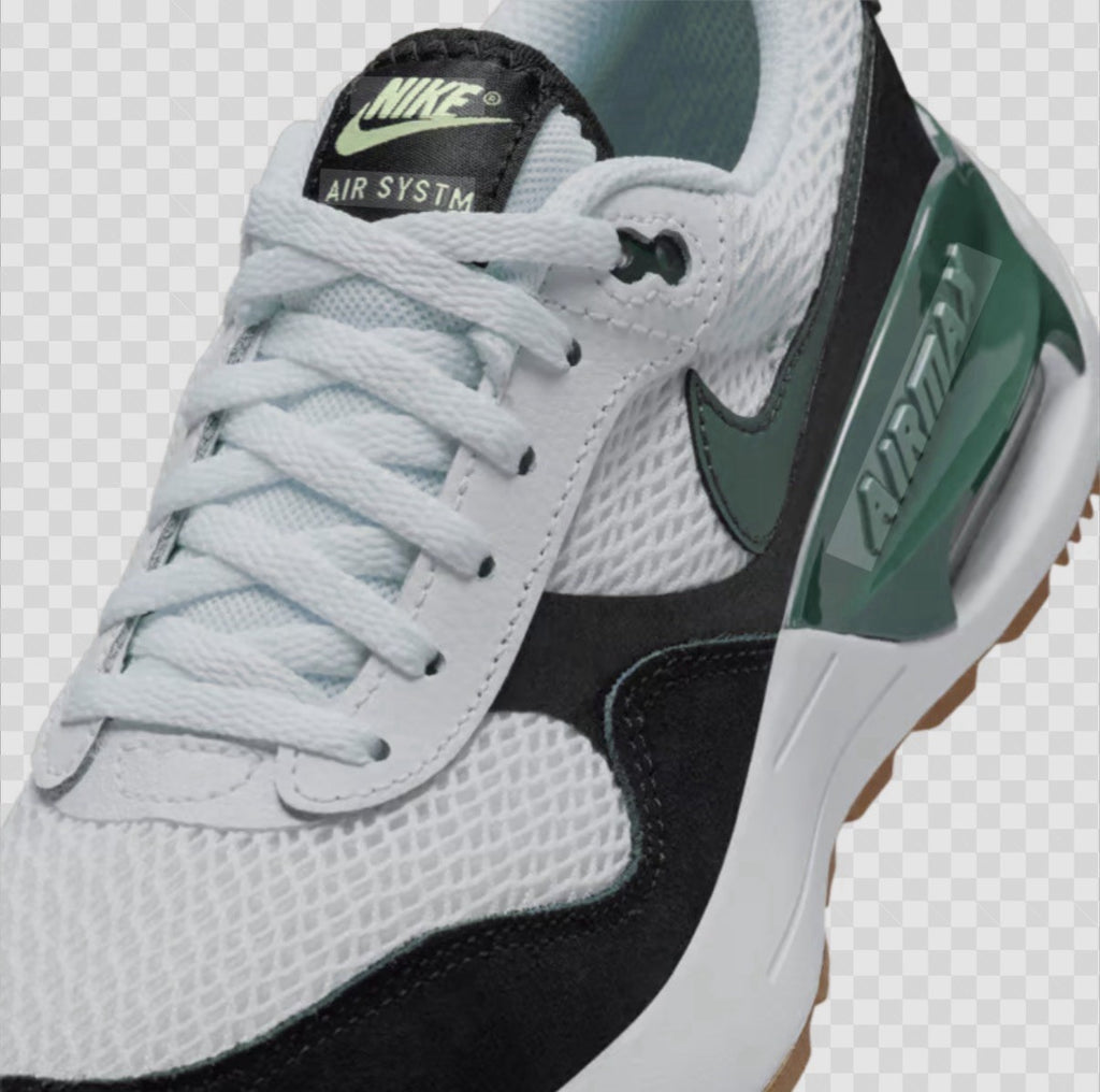 Nike Air Max Systm GS White Vintage Green Black Kids Youth Casual DQ0284-115