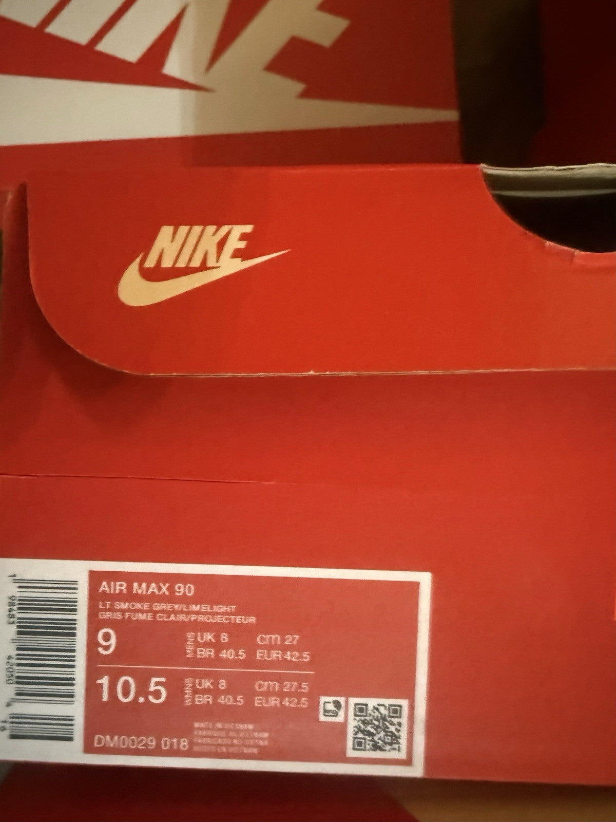 NIB Nike Air Max 90 Hyper Crimson Dark Smoke Grey DM0029-108 Men's Size 8.5-12
