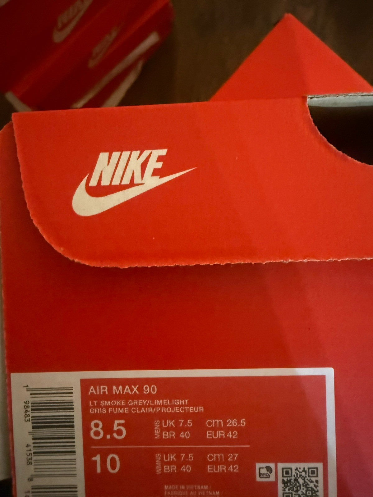 NIB Nike Air Max 90 Hyper Crimson Dark Smoke Grey DM0029-108 Men's Size 8.5-12